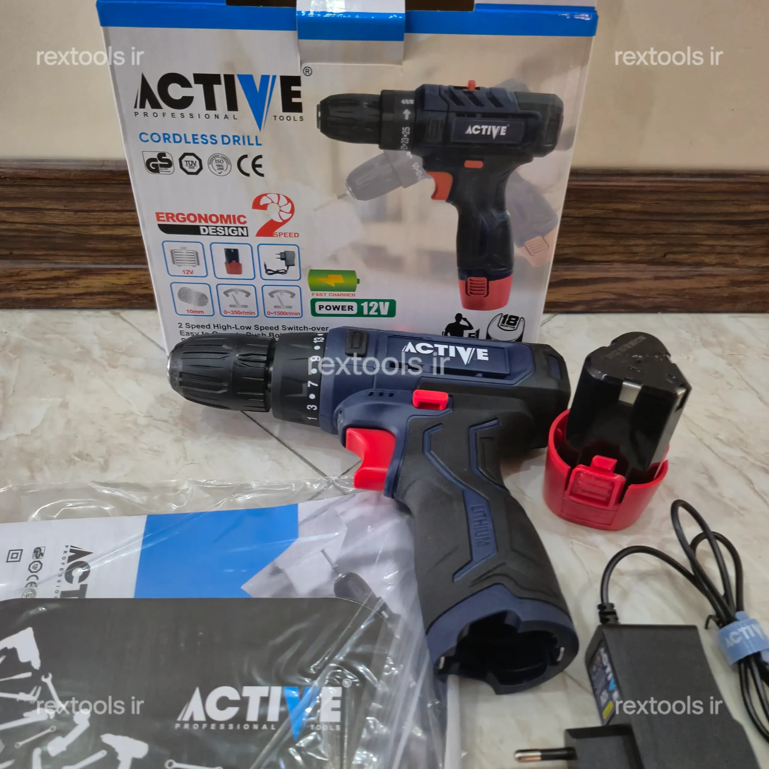 دریل پیچ گوشتی شارژی اکتیو 12 ولت مدل AC-3232 — تصویر ۹