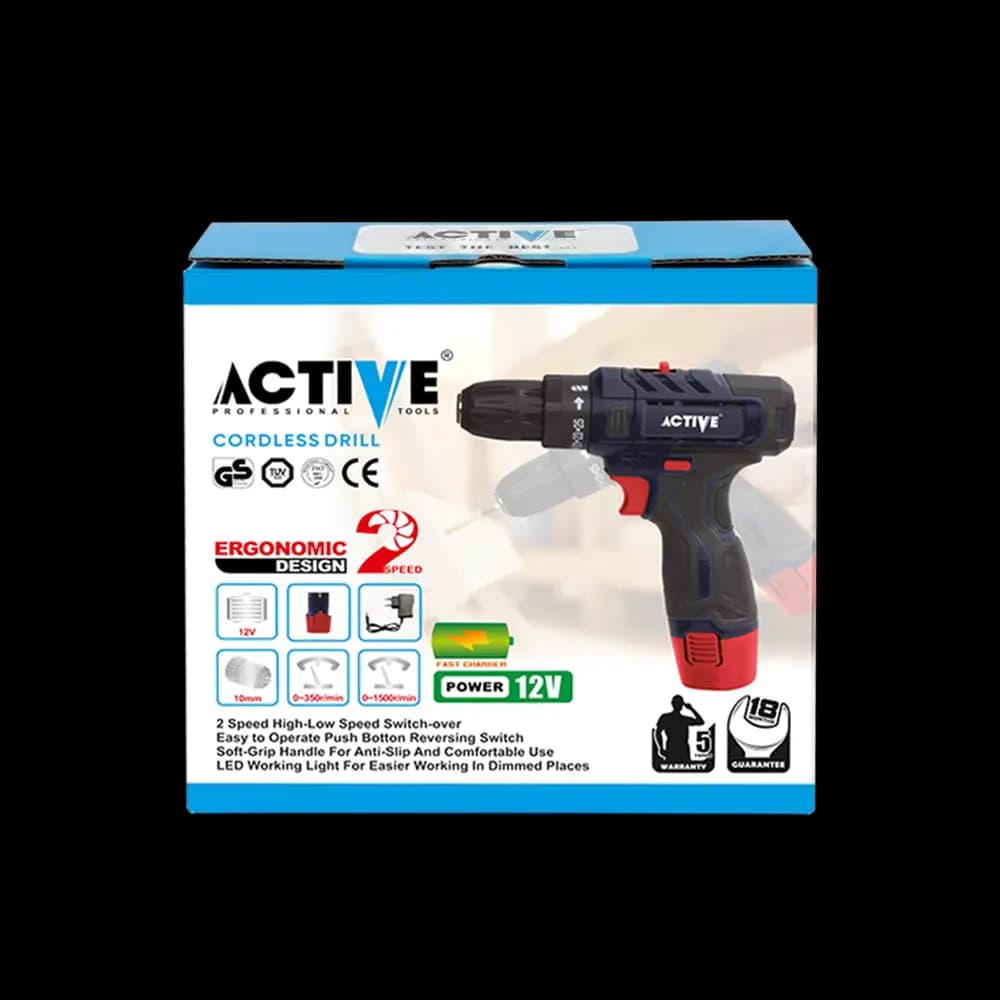 دریل پیچ گوشتی شارژی اکتیو 12 ولت مدل AC-3232 — تصویر ۵