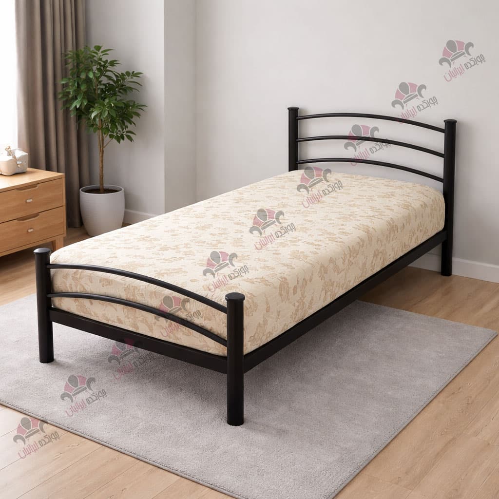 تخت خواب یک نفره فلزی مدل شادی — تصویر ۵