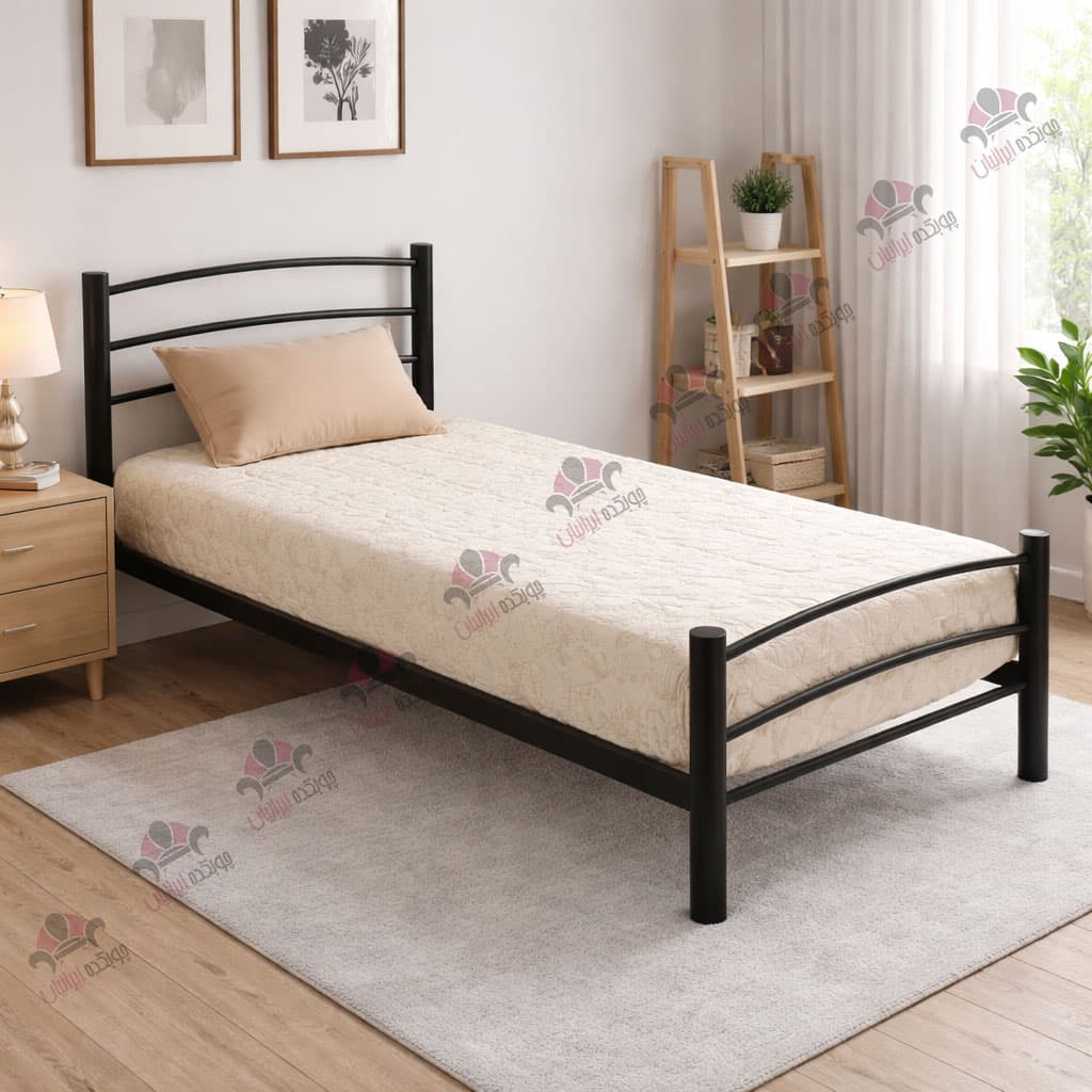 تخت خواب یک نفره فلزی مدل شادی — تصویر ۴