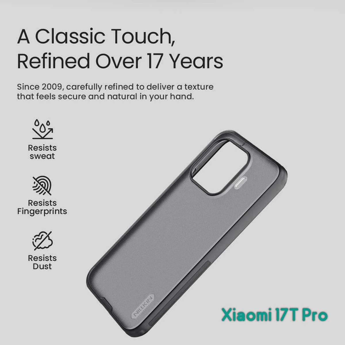 قاب ضدضربه دودی Xiaomi 17T Pro مارک نیلکین مدل Super Frosted Shield Pro Clear — تصویر ۸
