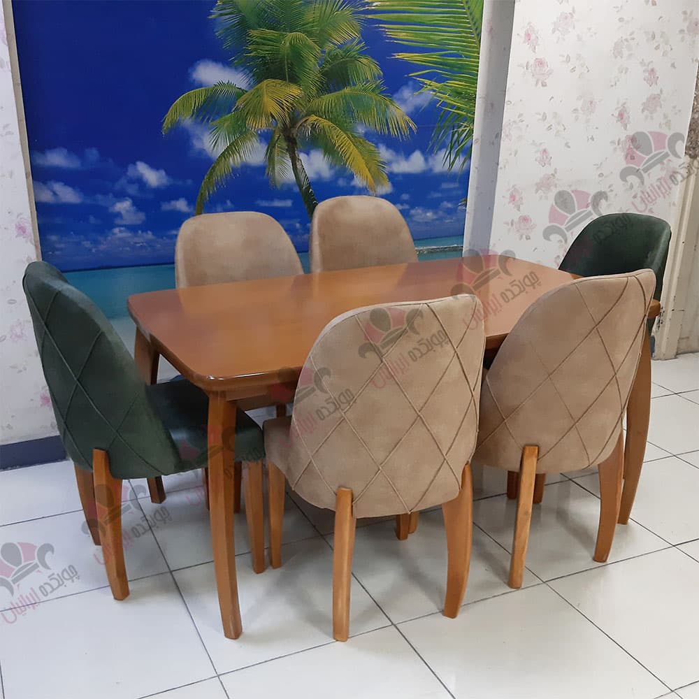 میز ناهار خوری چوبی بوگاتی 6 نفره — تصویر ۲