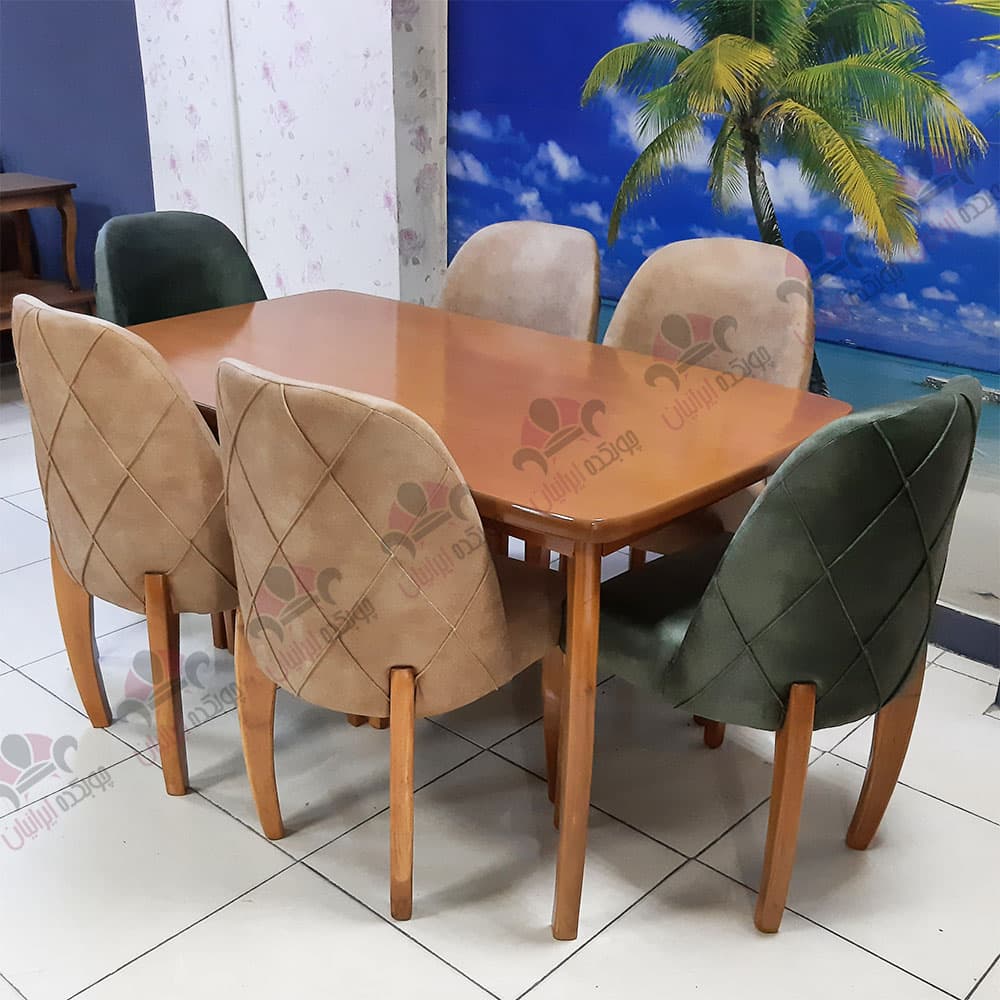 میز ناهار خوری چوبی بوگاتی 6 نفره — تصویر ۴