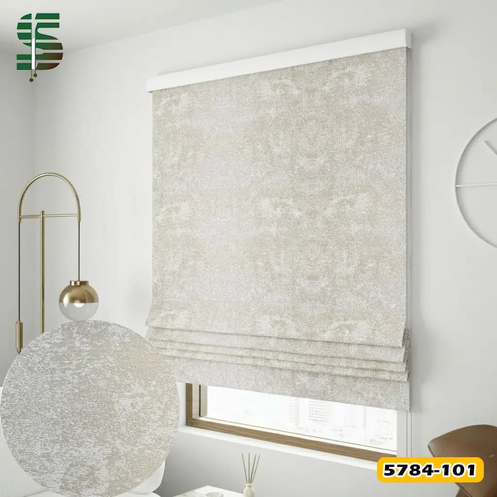 پرده شید رومن کد 5784 طرح پتینه در 4 رنگ