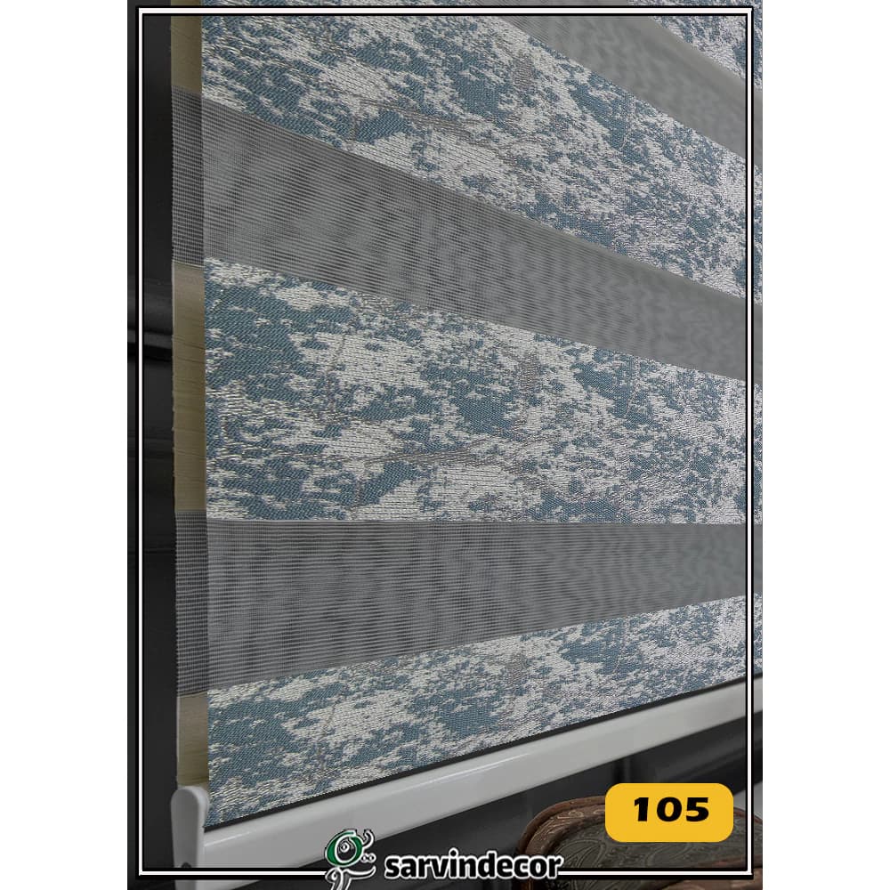 پرده زبرا پتینه ابر و بادی کد 5677 در 7 رنگ — تصویر ۴