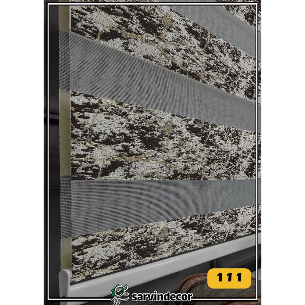 پرده زبرا پتینه ابر و بادی کد 5677 در 7 رنگ — تصویر ۵