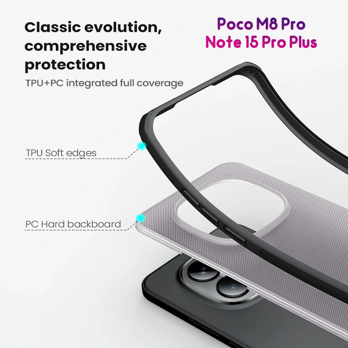 قاب ضدضربه دودی Poco M8 Pro مارک نیلکین مدل Super Frosted Shield Pro Clear — تصویر ۷