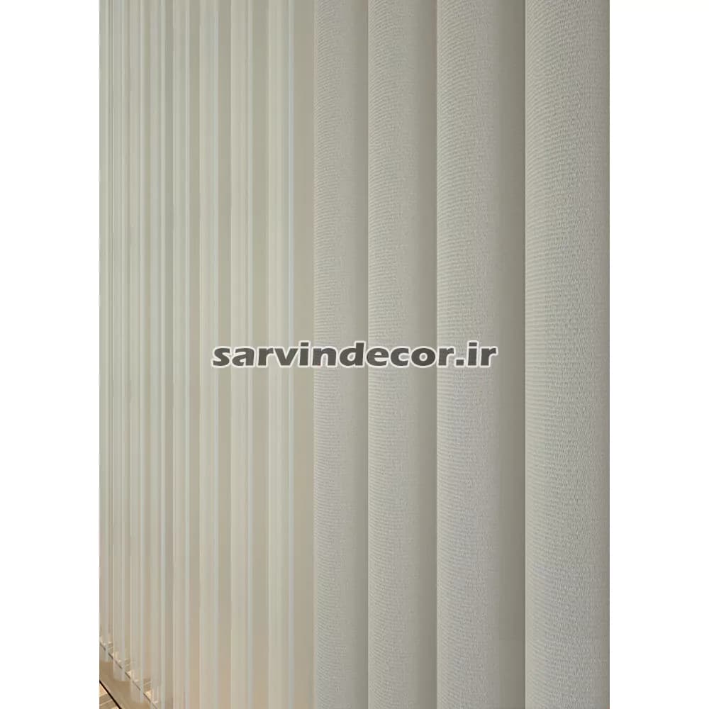 پرده ورتیکال ساده شیری سفید کد S001 — تصویر ۲