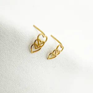 گوشواره طلا 18 عیار زنانه مدل قلب کد 204 — تصویر ۲