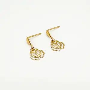 گوشواره طلا 18 عیار زنانه مدل گلبرگ کد 102 — تصویر ۳