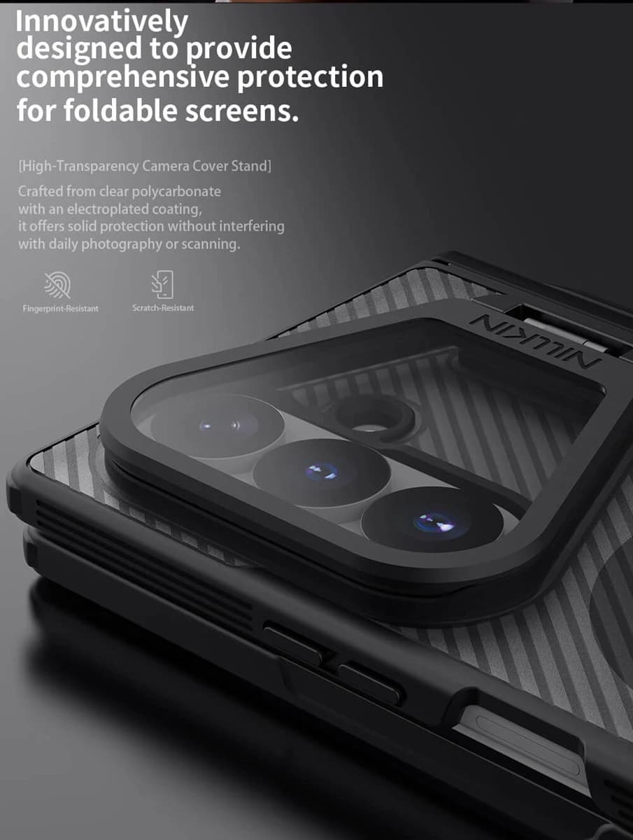 گارد دودی مگنتی کمرا استند قلم دار Galaxy Z Fold 8 Ultra مارک نیلکین مدل Camshield Prop — تصویر ۳