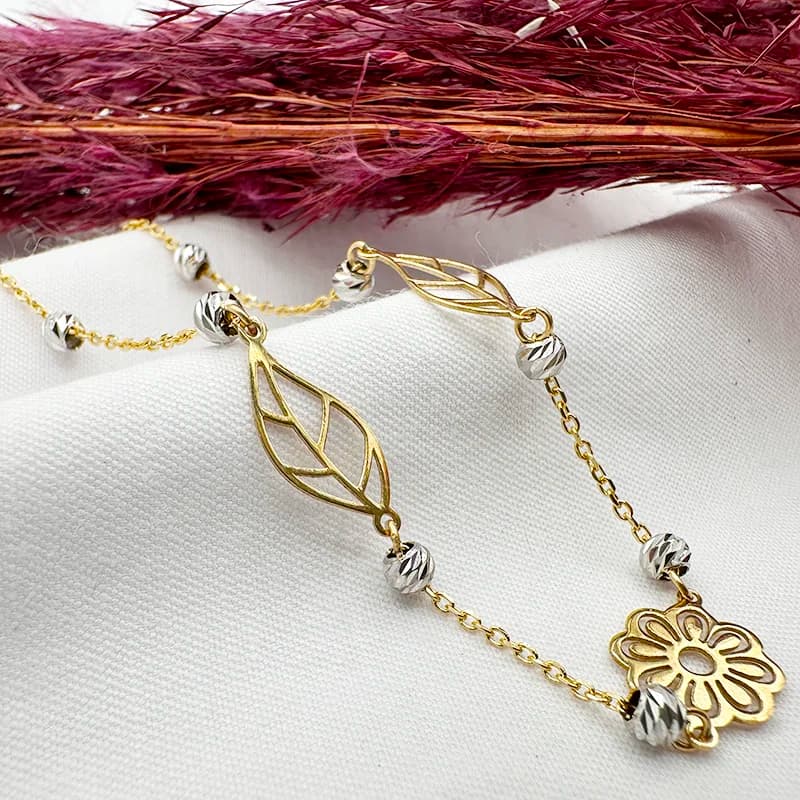 دستبند طلا 18 عیار زنانه سوزیانا مدل گل بهار — تصویر ۵