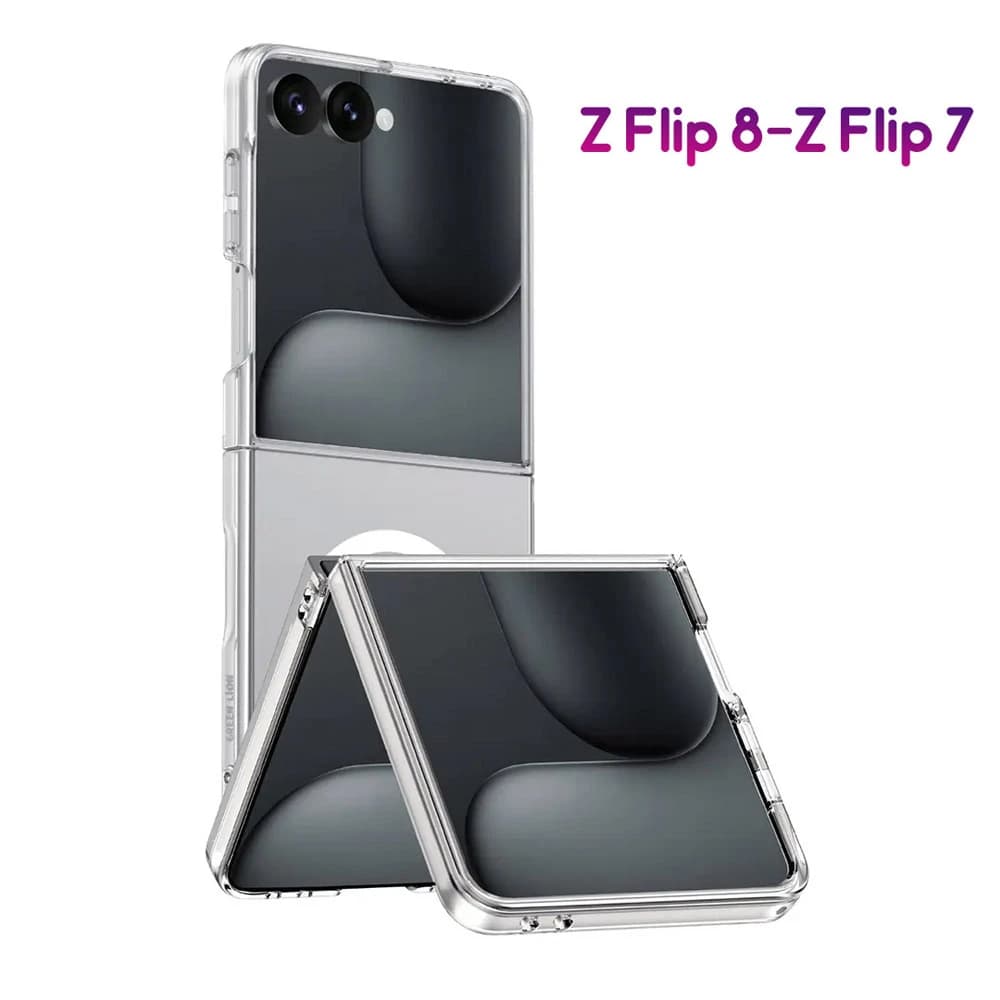 قاب مگ سیف Delgado تمام شفاف Galaxy Z Flip 8 مارک Green Lion — تصویر ۱۰