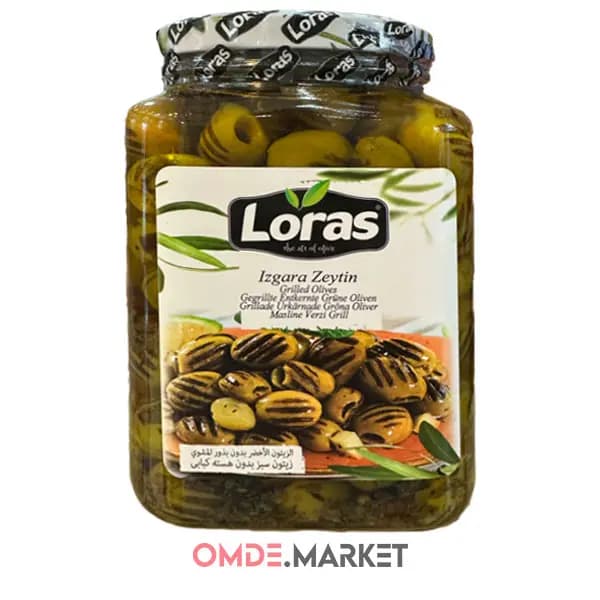 زیتون کبابی Loras لوراس شیشه ای عمده ۶ عدد ۸۵۰ گرمی — تصویر ۵