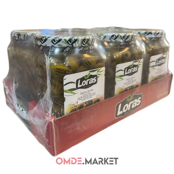 زیتون کبابی Loras لوراس شیشه ای عمده ۶ عدد ۸۵۰ گرمی