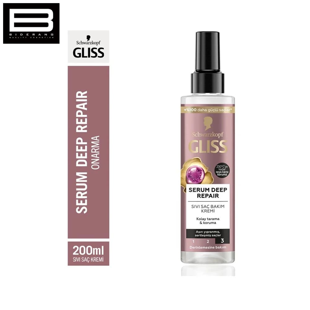 اسپری دوفاز مو SERUM DEEP REPAIR گلیس 200میل – GLISS — تصویر ۷