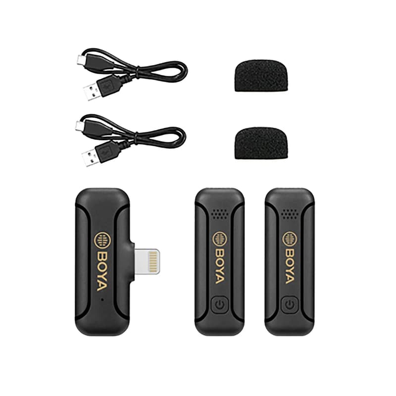 میکروفون بی سیم دو مخاطبه لایتنینگ بویا مدل Boya D2 — تصویر ۳