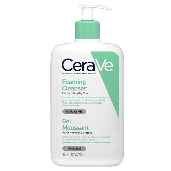 ژل شستشو صورت سراوی مدل foaming cleanser مناسب پوست نرمال تا چرب حجم 473 میلی لیتر — تصویر ۴