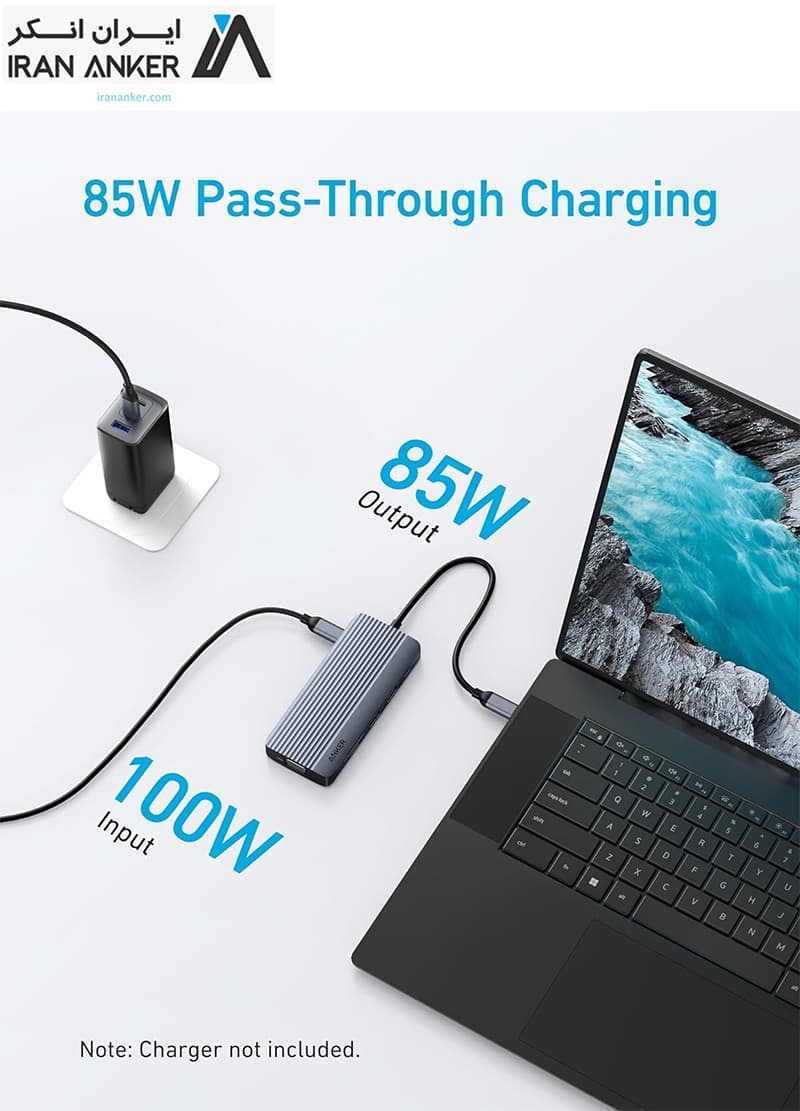هاب انتقال اطلاعات 10 پورت انکر Anker USB-C Hub 10-in-1 Dual Display مدل A83C2 — تصویر ۶