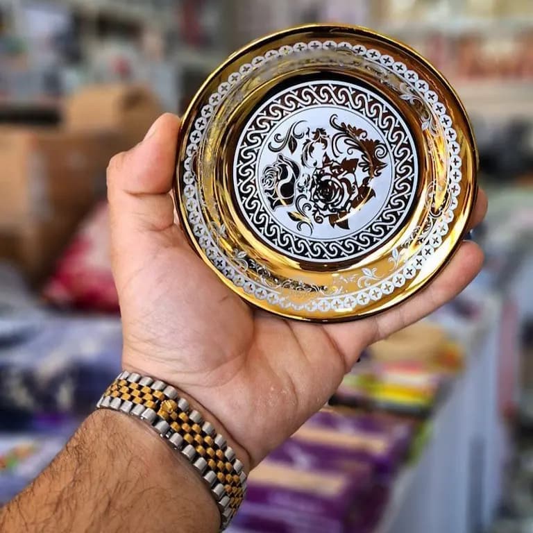 نعلبکی چینی گلد مدل گل بسته 6 عددی — تصویر ۶