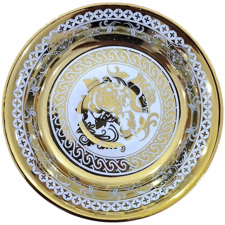 نعلبکی چینی گلد مدل گل بسته 6 عددی