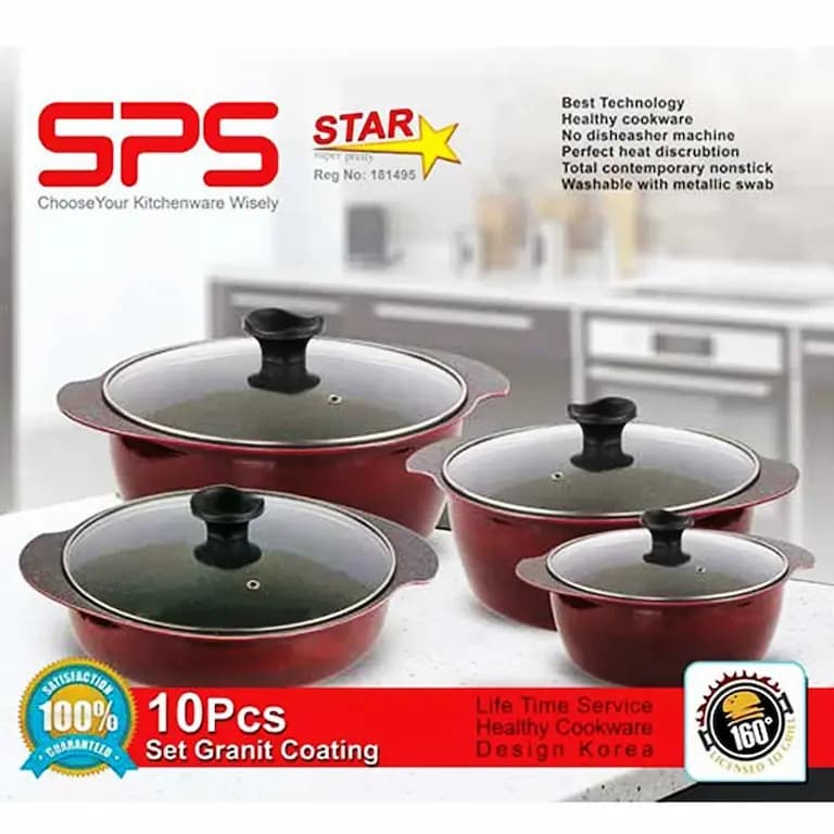 سرویس قابلمه SPS اس پی اس 10 پارچه گرانیتی — تصویر ۳