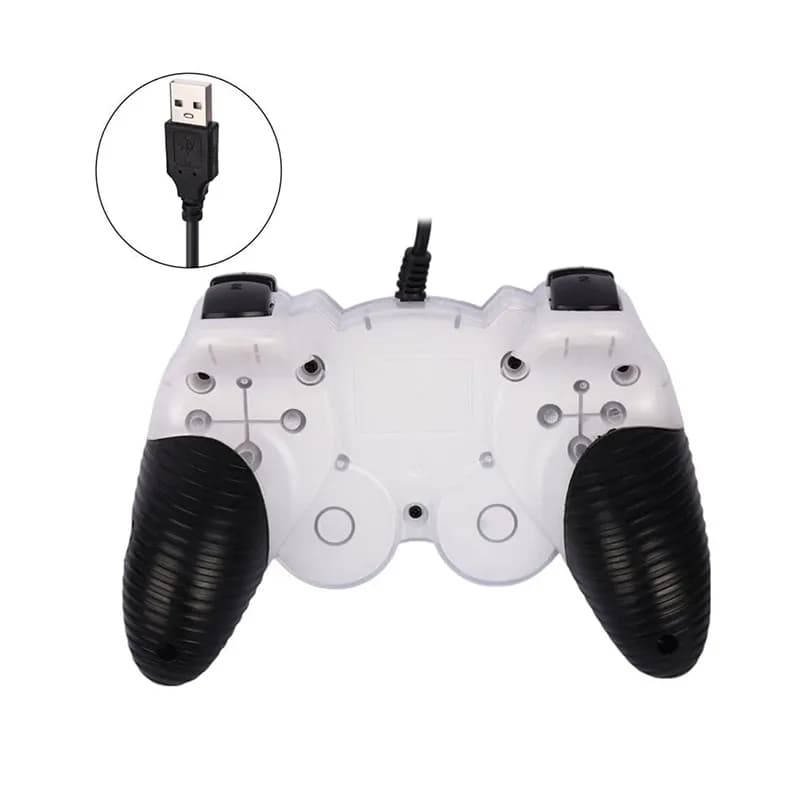 دسته بازی سیم دار شوکدار حرفه ای مدل USB-908 – سفید — تصویر ۶