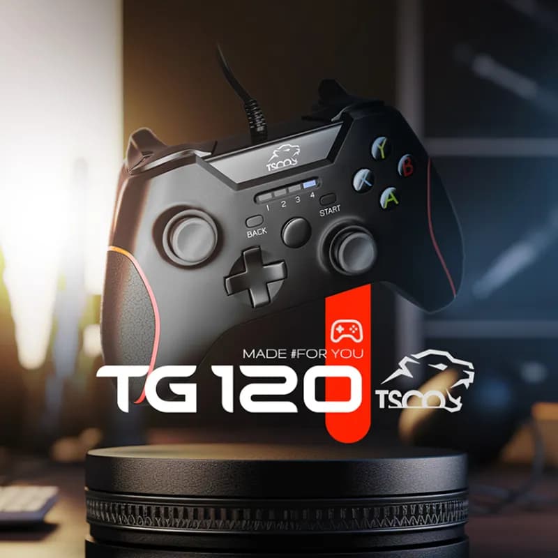 دسته بازی سیم دار حرفه ای شوکدار تسکو مدل Tsco TG 120 — تصویر ۵