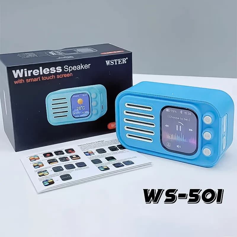 اسپیکر بلوتوثی قابل حمل وستر مدل Wster WS-501 – آبی — تصویر ۴