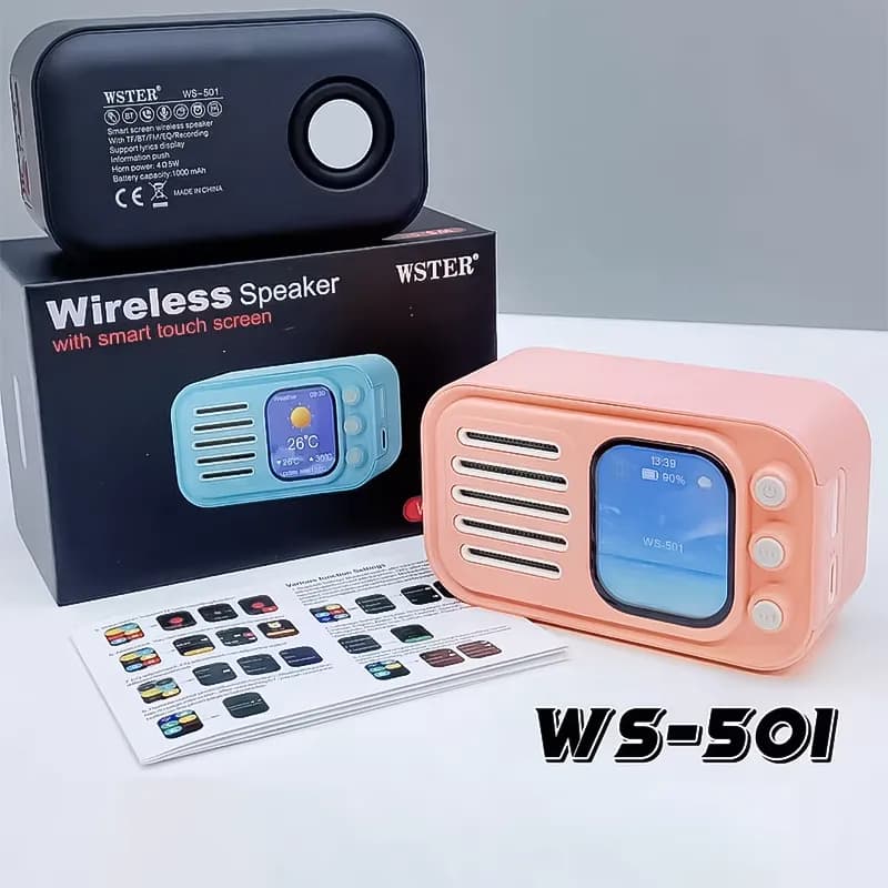 اسپیکر بلوتوثی قابل حمل وستر مدل Wster WS-501 – صورتی — تصویر ۴