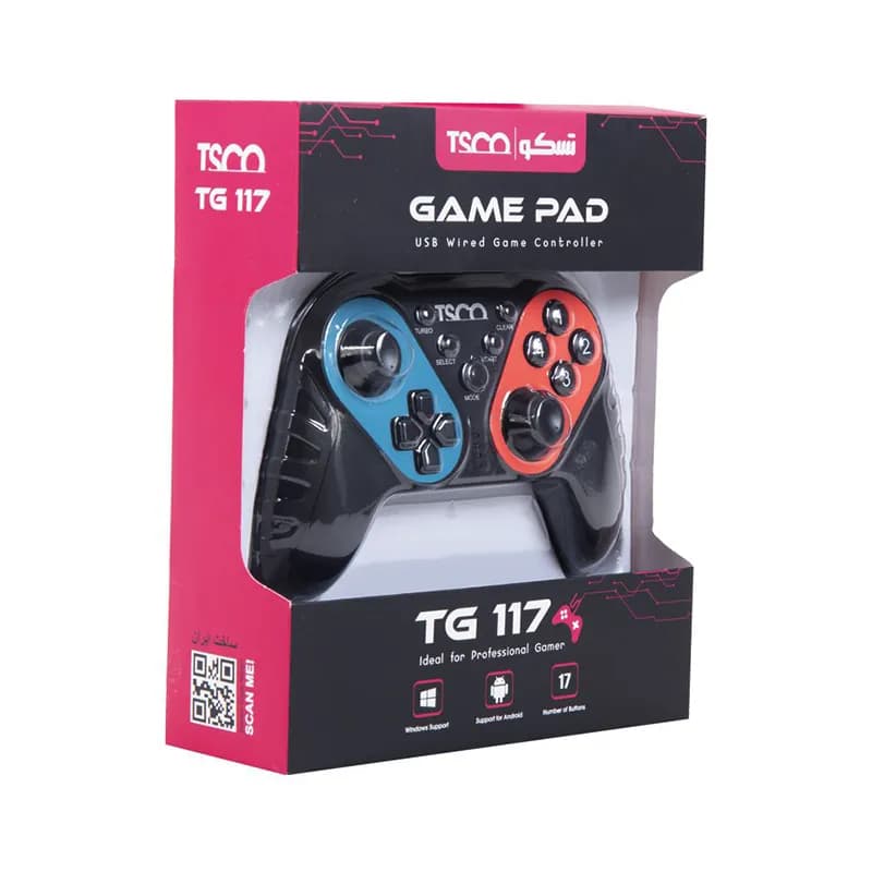دسته بازی سیم دار حرفه ای شوکدار تسکو مدل Tsco TG 117 — تصویر ۱۰
