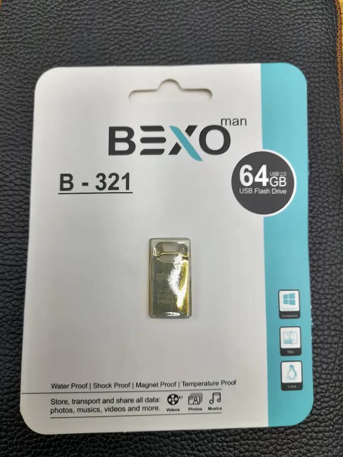 فلش مموری بکسو مدل B-321 ظرفیت 64 گیگابایت با گارانتی آواتک — تصویر ۳
