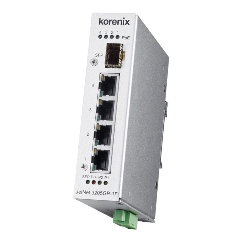 سوئیچ صنعتی 5 پورت غیرمدیریتی کرنیکس Korenix JetNet3205GP-1F — تصویر ۳