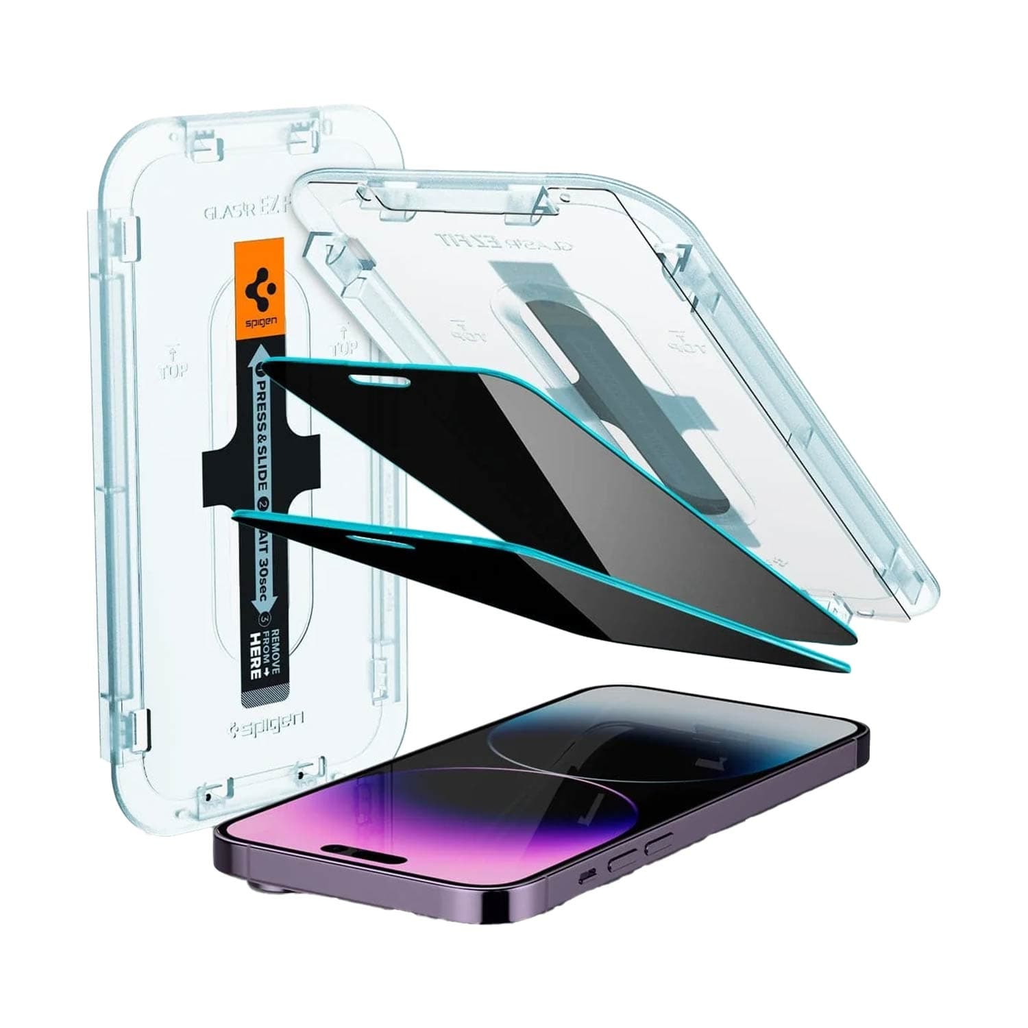 محافظ صفحه نمایش گوشی موبایل اسپیگن مدل Spigen GLAS.tR EZ Fit Privacyمخصوص گوشی موبایل اپل iPhone 14 — تصویر ۵