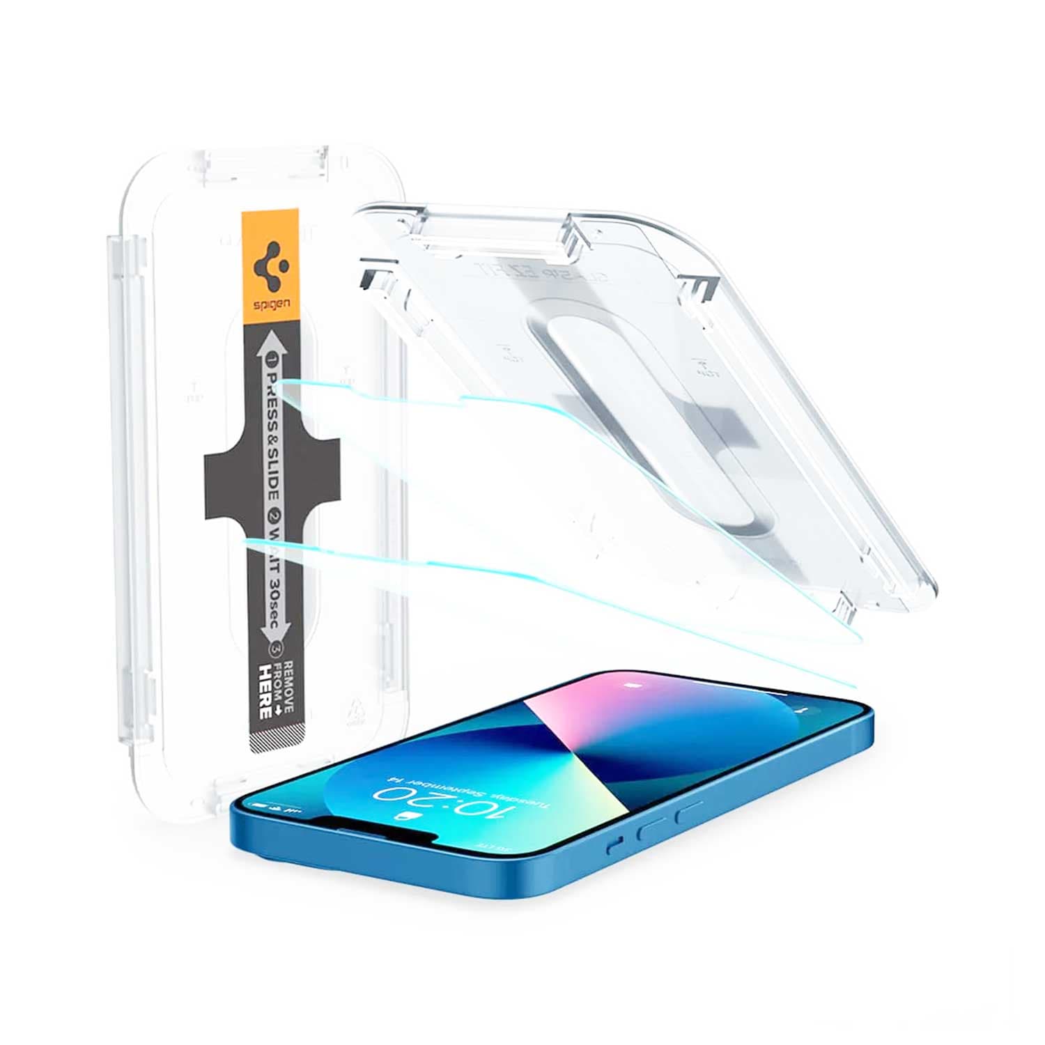 محافظ صفحه نمایش گوشی موبایل اسپیگن مدل Spigen GLAS.tR EZ Fit مخصوص گوشی موبایل اپل iPhone 13 — تصویر ۳