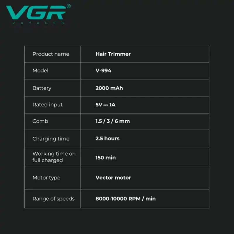 ماشین اصلاح خط زن وی جی آر VGR V-994 — تصویر ۱۰