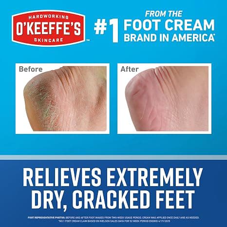 کرم آبرسان و ترمیمکننده ترک پای اوکیف درمان خشکی شدید ۸۵ گرم O’Keeffe’s Healthy Feet Foot Cream — تصویر ۵