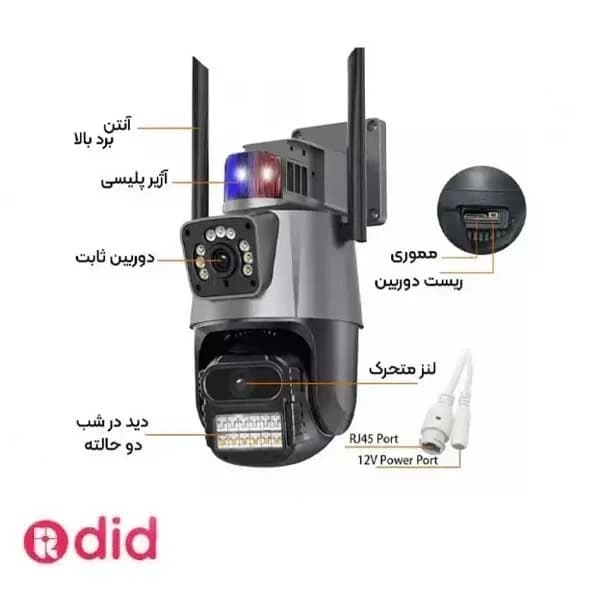 دوربین سیم کارت خور دو لنزه چرخشی v380 pro -OKAM PRO — تصویر ۶