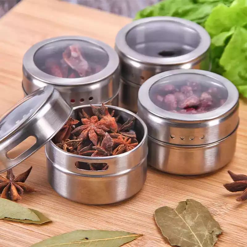 جا ادویه مگنتی دوازده عدد دارای استند استیل — تصویر ۳