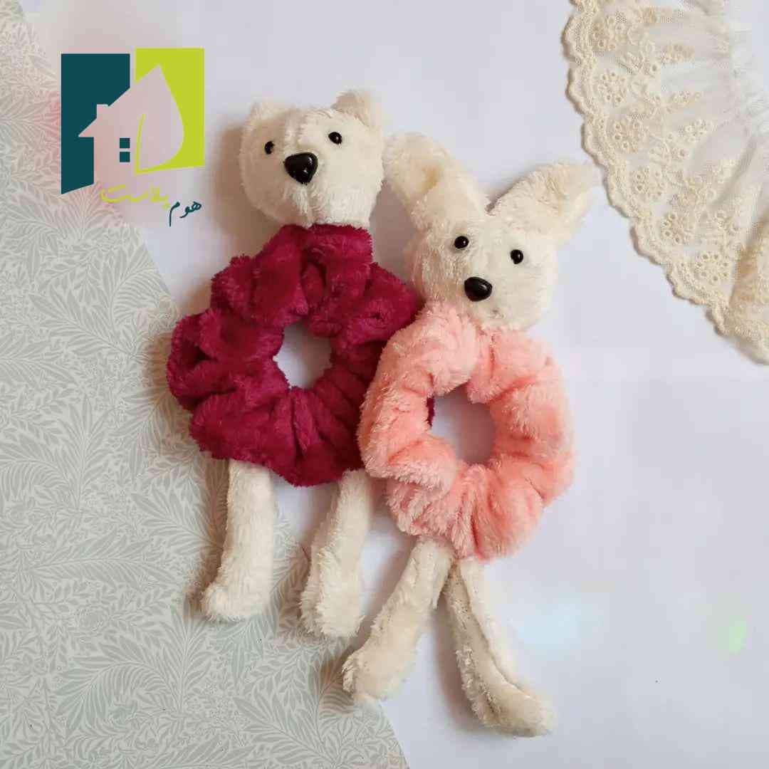 کش مو سر اسکرانچی خز مدل خرگوش