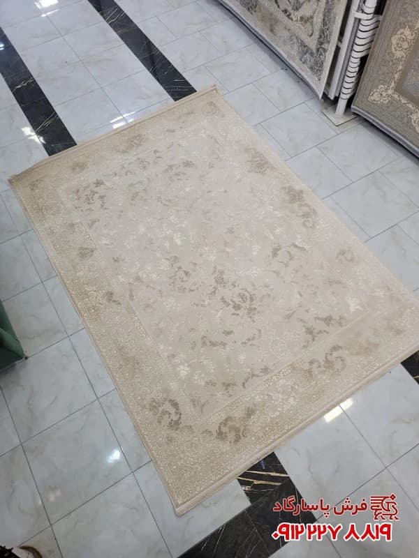 فرش 1200 شانه موکا طرح افشان وینتیج