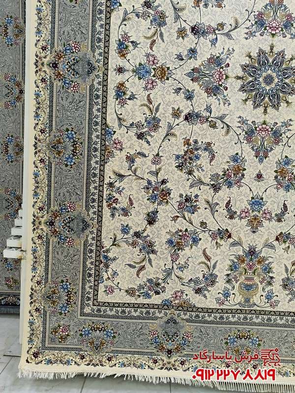 فرش 700 شانه کرمی افشان تراکم 2550 طراحی ده رنگ — تصویر ۲
