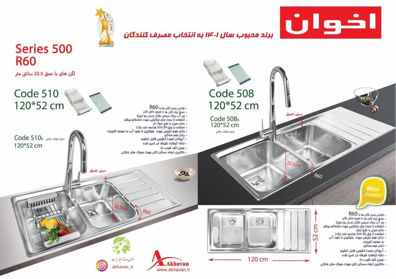سینک توکار مدل 510 اخوان — تصویر ۳