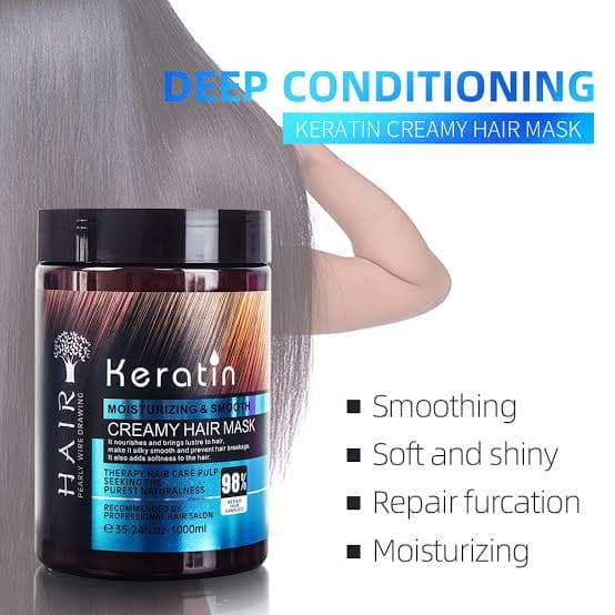 ماسک مو کراتین هیر hair فری سولفات حجم 1000میلی لیتر — تصویر ۱۰