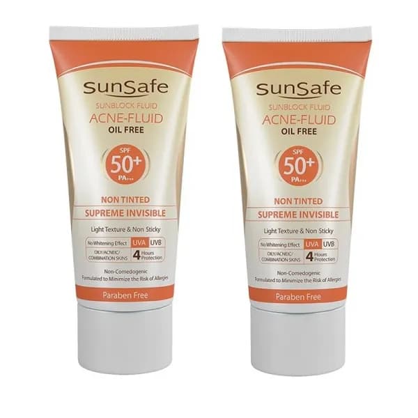 کرم ضدآفتاب سان‌سیف مدل ACNE FLUID حجم 50 میلی‌لیتر مجموعه 2 عددی
