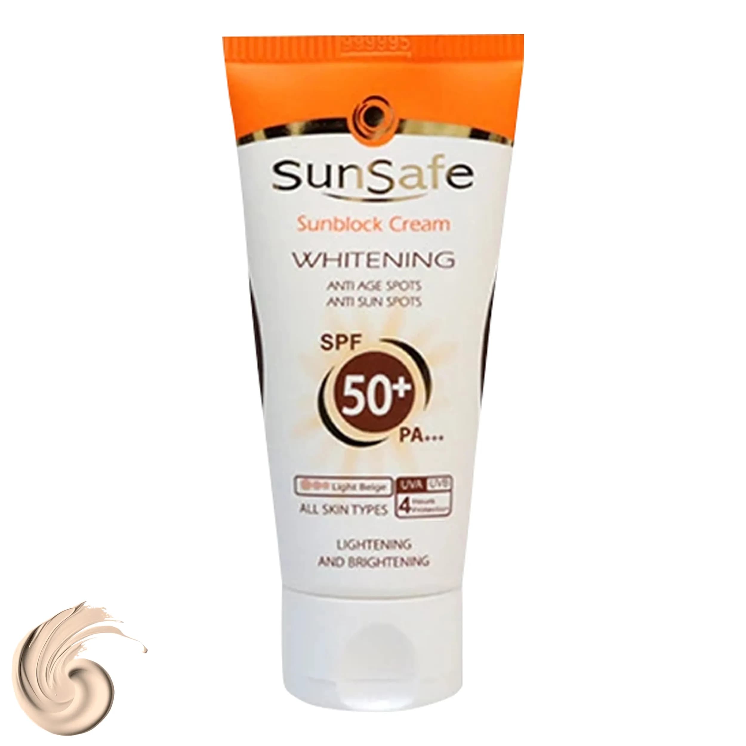 كرم ضد آفتاب رنگی سان سيف، مدل SPF50، مناسب انواع پوست تنالیته رنگ روشن و حجم 50 میلیلیتر، محافظت کننده در برابر اشعه UVA و UVB، مرطوب کننده، +++ PA، ضد لک، روشن کننده، ضد چروک، دارای فرمولاسیون فیزی