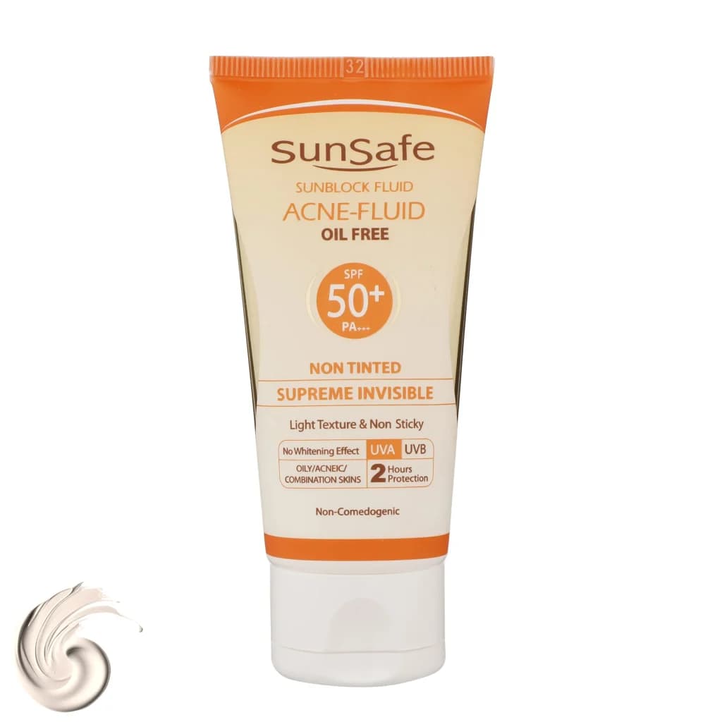 کرم ضدآفتاب بیرنگ سانسیف SPF50 مدل ACNE-FLUID مناسب پوست مختلط، حجم 50 میلیلیتر — تصویر ۳