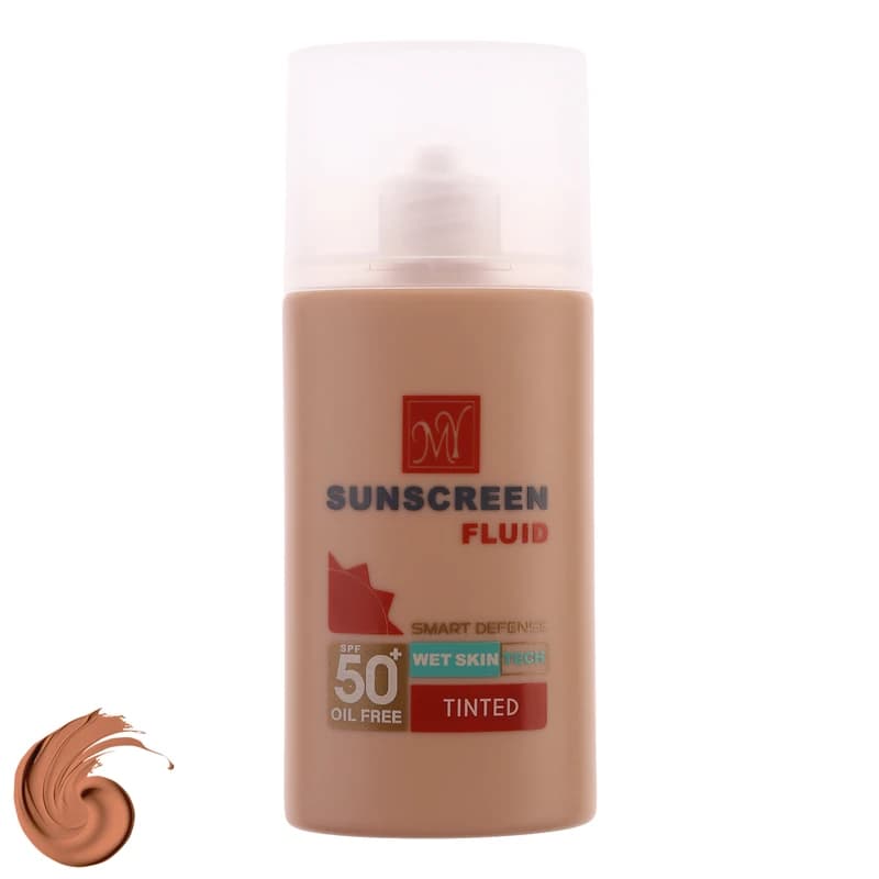 کرم ضدآفتاب رنگی مای مدل SPF50مدل smart defense، مناسب انواع پوست، حجم 50 میلیلیتر