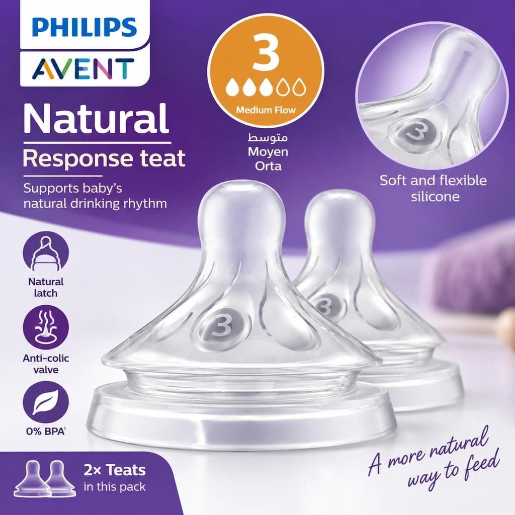 سر شیشه فیلیپس اونت Natural Response جریان 3 +1 ماه بسته 2 عددی مدل SCY963/02 — تصویر ۵