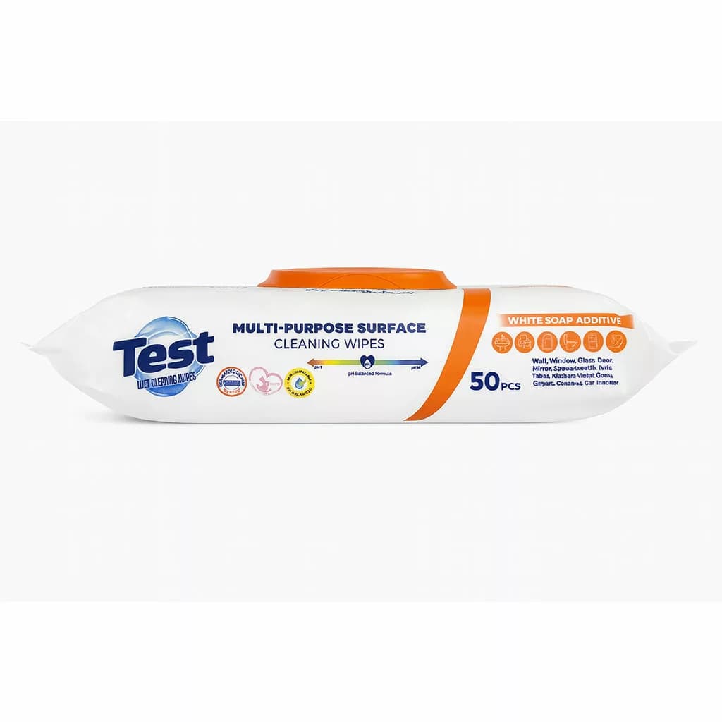 دستمال مرطوب چندمنظوره سطوح تست Test با رایحه صابون سفید ۵۰ عددی — تصویر ۱۰